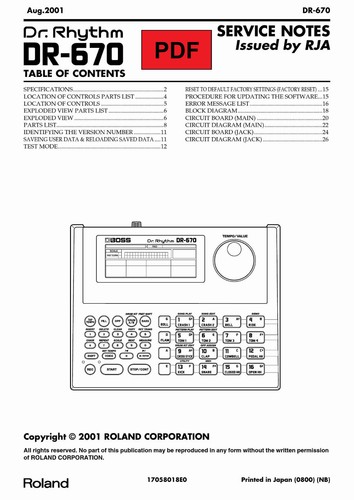 Boss 670 service manual - dr-670,
