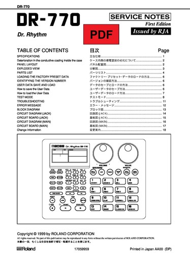 Boss 770 service manual mit - boss, dr-770